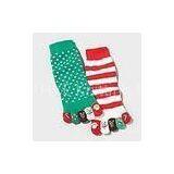 100% Cotton Knitted Thick Stripe Women Winter Terry Long Toe Socks With Jacquard Pattern thumbnail-1