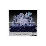 Jade Carving Three Buddhas With Elephant thumbnail-1