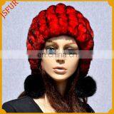 Winter Pom Pom Genuine Rabbit Fur Hat Wholesale From China thumbnail-4