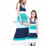 2019 New Style Mom And Girl Stripes Color Block Mother Daughter Matching Dress (this Link for KIDS) thumbnail-2