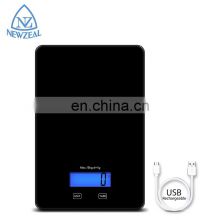 Wholesale USB Rechargeable Food Weighing LCD Display 5Kg Digital Electronic Kitchen Scale For Home