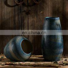 Wholesale Handmade Brilliant Blue Vase Decoration Creative Table Tall Ceramic Flower Vase thumbnail-4