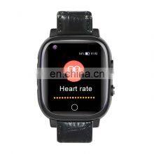 Black Leather 4G Multi Language IPS Screen Heart Rate Oxygen Monitor SIM Card Smart Watch for Senior thumbnail-3