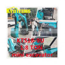 Kyotechs 1.8 ton excavator mini digger 1.8t mini excavator Digging Hydraulic Small Micro Digger Machine Prices for Sale