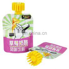 Eco Custom Puree Jelly Juice Beverage Child Disposable Food Stand up Pouch Nozzle Mouthpiece Plastic Packaging Bag With Logos