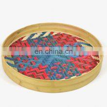 Best Seller Flat Bamboo Serving Tray Basket High Quality Coffee Tray For Fruit Basket Wholesale Multifunction thumbnail-1