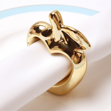 Wholesale New Apple Shape Napkin Rings For Christmas Table Accessories With Gold Color thumbnail-2