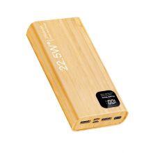 Portable PD22.5W Wooden Power Bank 10000mah Fast Charge Mobile Power Supply With Display thumbnail-4