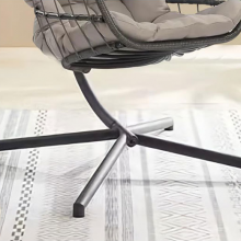 Durable Modern Outdoor Furniture Hanging Egg Swing Chair With Cushion PE Rattan Metal Frame Living Room Hotel Bedroom Courtyard thumbnail-2