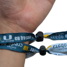 Hot Sale Customized Fabric RFID 13.56MHz NFC Ticket Woven Event Bracelet Wristband thumbnail-5