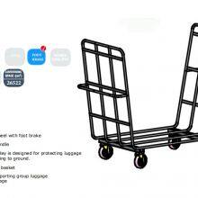 High Quality Airport Luggage Baggage Trolley Cart Hand Brake Airport Trolley thumbnail-4