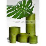 High Quality Best Selling Eco Friendly Spun Bamboo Green Laccquer Tube Vase From Vietnam thumbnail-1