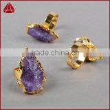 Natural Rough Stone Arrowhead Amethyst Ring thumbnail-6