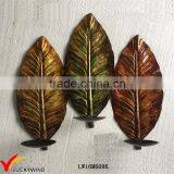 Handcraft Vintage Triple Metal Wall Leaf Candle Holder thumbnail-1
