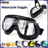 BJ-GT-007 New Arrival Black Leather Goggles Motorcycle With Clear Lens thumbnail-1
