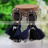 New Fashion Jewelry Hot Sale Crystal Vintage Tassel Statement Bib Earrings Factory Price thumbnail-2