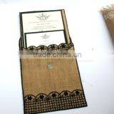 Burlap Natural Wedding Invitation thumbnail-3