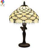 8 Inch Jewel Tiffany Style Table Lamps White Sculpture Base Tiffany Design Wholesale China Lamps