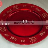 13" red christmas plate