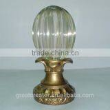 2.5" (63mm) Dia Wooden Drapery Rod With Clear Curtain Finials thumbnail-1