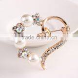 Fashion Designs Heart Shape Rhinestone Brooch Pin With Pearls,Brooches And Pins For Wedding Bouquet,Crystal Wedding Brooch Quality Choice thumbnail-4