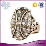 China Wholesale Cheap Jewelry Zinc Alloy Vintage Rhinestone Full Jewelled Fomger Ring thumbnail-1