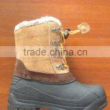 CS-18 Suede Leather Kids Snow Boots In Coffee Color Keep Warm In Winter thumbnail-1