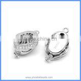 Fine Jewelry Accessories Zircon Pave Sterling Silver Box Clasps Hooks Connectors Findings For Pearl Jewellery SC-BC224 thumbnail-5