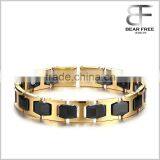 Men's Ceramic Stainless Steel Magnetic Therapy Power Bracelet Magnets Germanium Health Wristband thumbnail-1