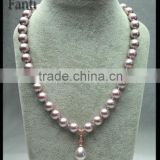 Elegant shell bead necklace purple jewelry