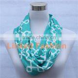 New Sexy Lady Light Blue Circular Cotton Jersey Infinity Scarf With Different Colors thumbnail-1