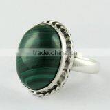 Delicate !! Bezel Setting Green Malachite 925 Sterling Silver Ring, Silver Jewellery Wholeseller, Silver Jewellery thumbnail-3