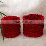 Cheap Wicker Rattan, Paper Rattan Baskets, Set of 3 -red thumbnail-3