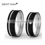 Sterns Wedding Rings Catalogu Solid Carbon Fiber Couple Ring His and Hers 925 Silver Wedding Rings thumbnail-1
