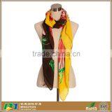 Fashionable Bi-color Floral Print Acrylic Jacquard Womens Accessories Scarves