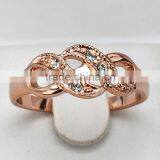 Fashion Hollow Spiral Micro Pave Simple Ring Rose Gold Plated Wide Rings For Women thumbnail-2