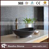 Honed Black Granite Stone Bowl thumbnail-1