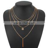 Fashion Multi-layer 4 Layers Turquoiso Beads Pendant Gold Chain Short Chain Necklaces Designs thumbnail-2