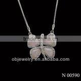 18K Gold Plated Butterfly Silver Semi-precious Necklace Jewellers thumbnail-1