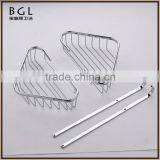 Classic-Style Simple Brass Chrome Finishing Wall Mounted Brassbathroom Accessories Double Corner Basket thumbnail-6