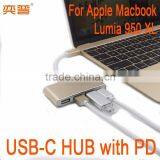 USB Type-C PD charger adapter with 3 ports USB HUB for Lumia 950 XL mobile 12' Macbook