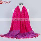 100% Cotton Jacquard Fancy Quality Women Ethnic Shawl Scarf Muslim Preyer Hijab Dress Wraps thumbnail-6