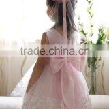 Customized Pink Scalloped Big Bow Back Lace Appliqued Skirt Flower Girl Dress FGZ25 Kids Clothes thumbnail-2