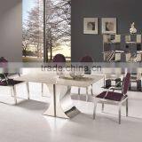 TH738 Stainless Steel Marble Top Modern Dining Table thumbnail-1