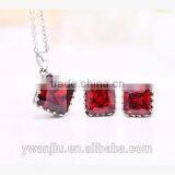 Wholesale Stock Small Order Latest Fashion Simple Square Necklace&Earring Sets thumbnail-2