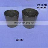 Painted Iron Planters With Embossed Patterns and Grey Colour Other Colours Can be Made in Order thumbnail-1