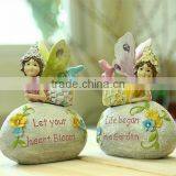 Small Garden Stone Outdoor Fairy Statues Pink Fairy Figurines for Sale thumbnail-2