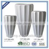 Poly Resin Ribbed Finish Elegant Large Flower Vase thumbnail-1