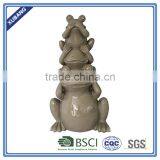 Promotion Poly Resin 3 Frogs Pyramid Figurine thumbnail-1