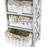 Wooden Cabinet of 3 Willow Drawers With Cotton Liner thumbnail-1
